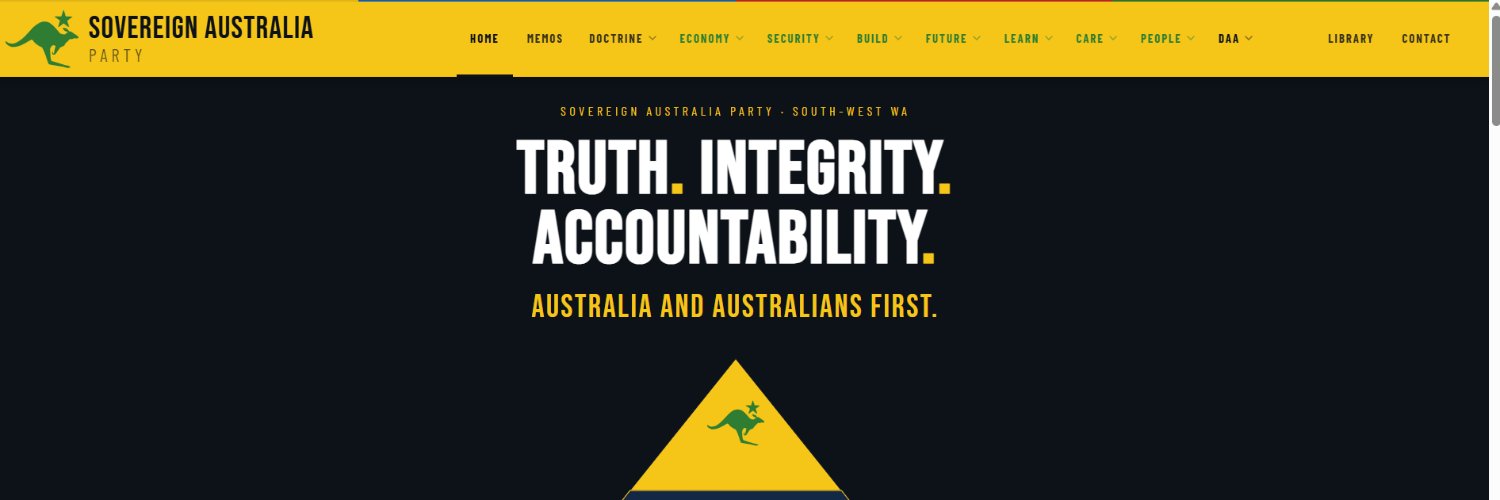 Sovereign Australia Party's banner