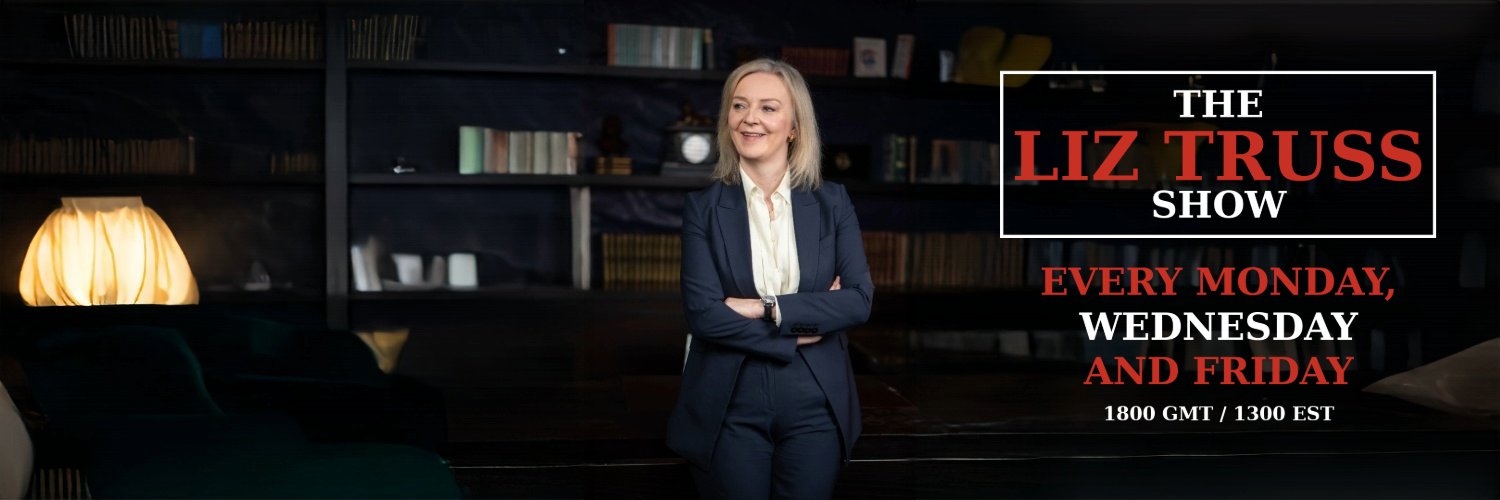 Liz Truss's banner
