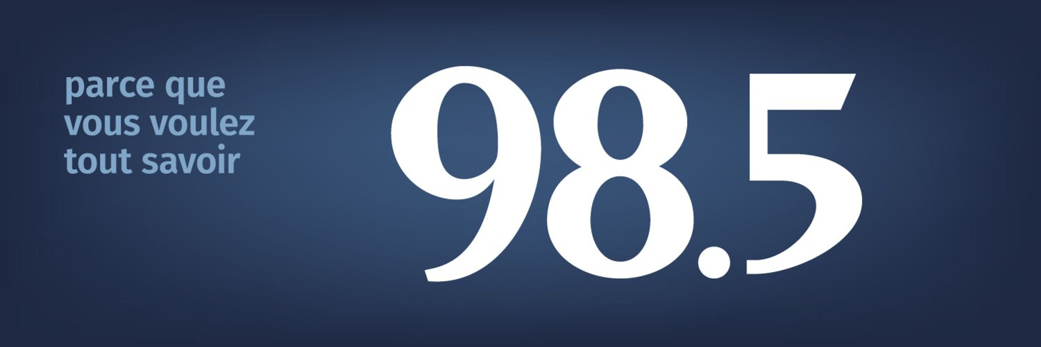 98.5 FM's banner