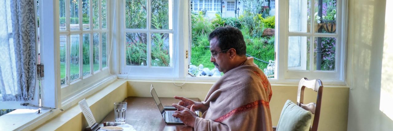 Ram Madhav's banner