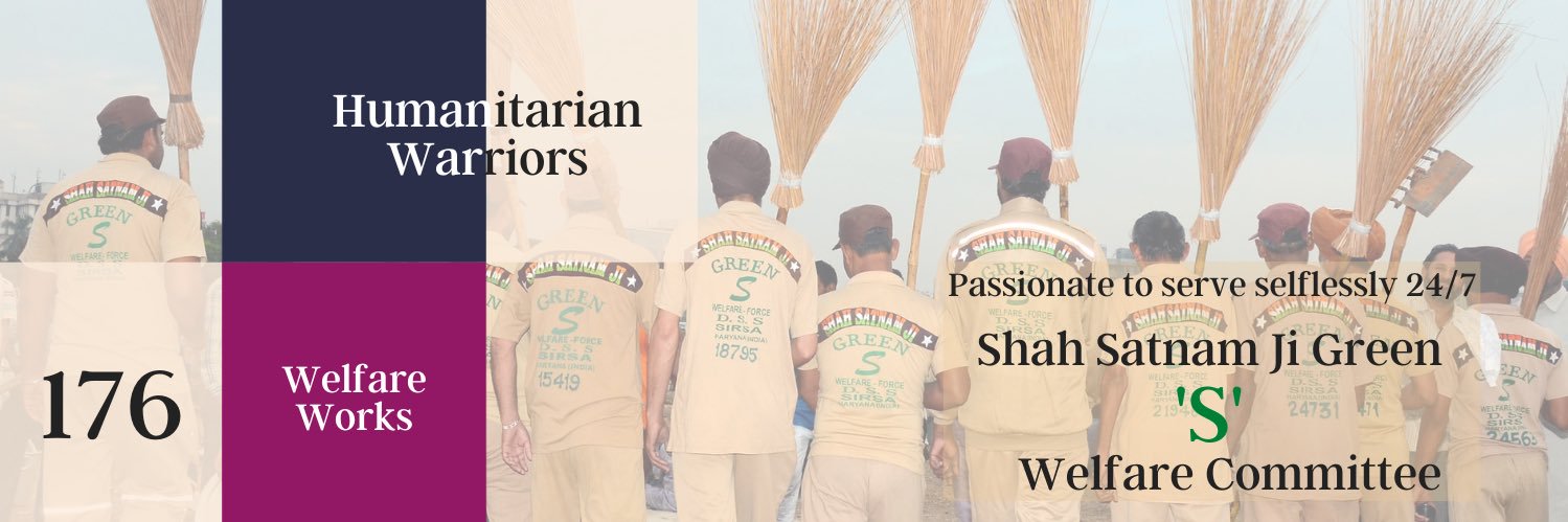 Shah Satnam Ji Green S Welfare Committee's banner