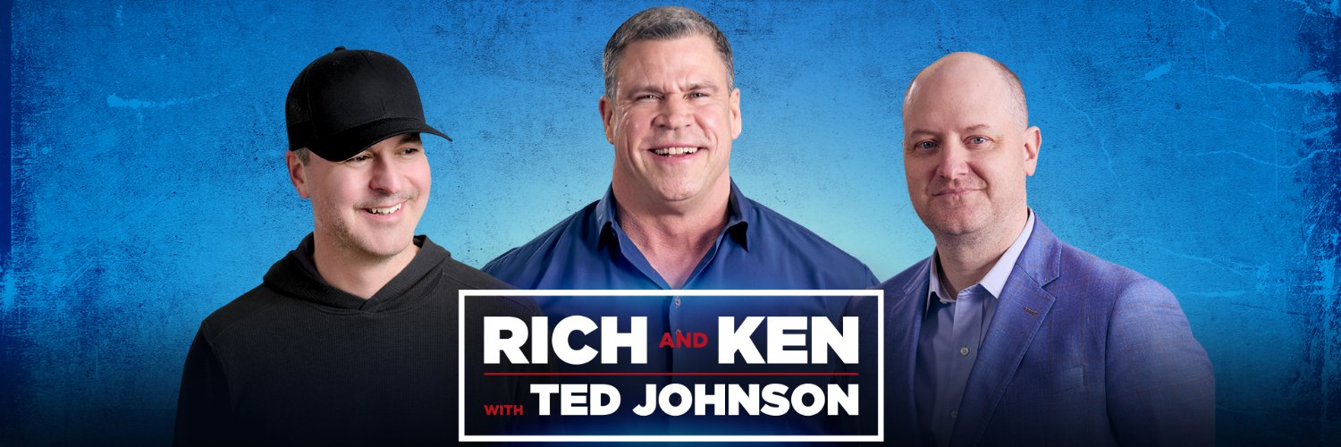 Rich and Ken with Ted Johnson's banner