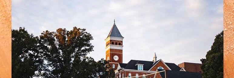 Old Row Clemson's banner