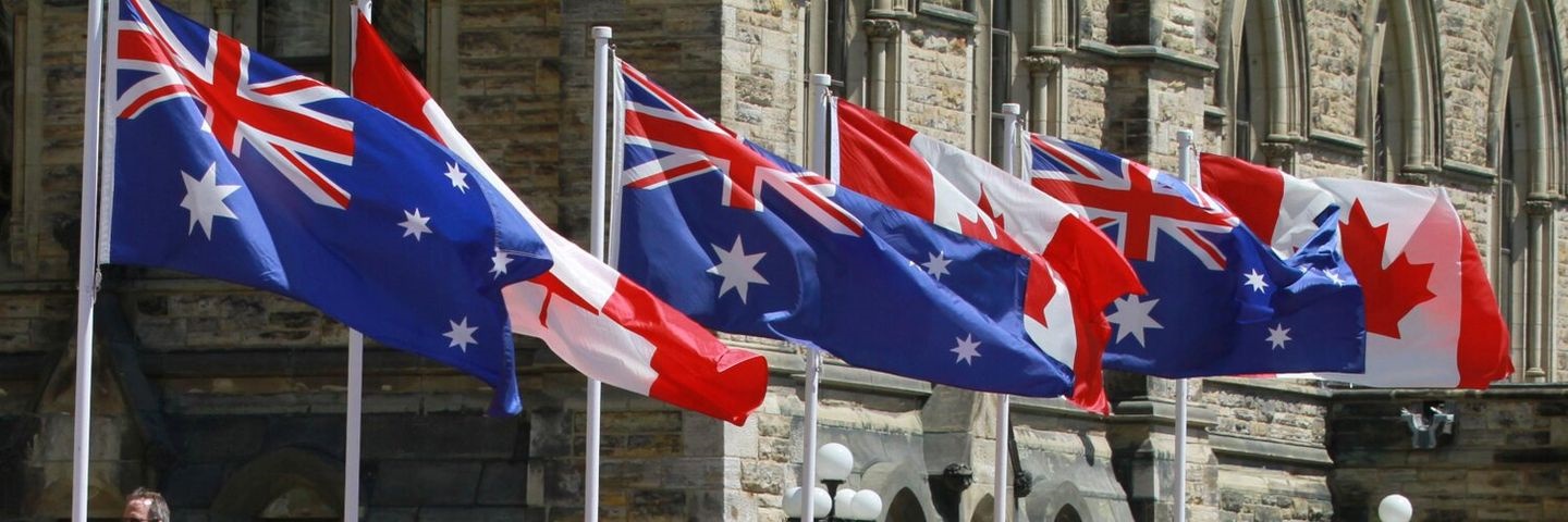 Australia in Canada's banner