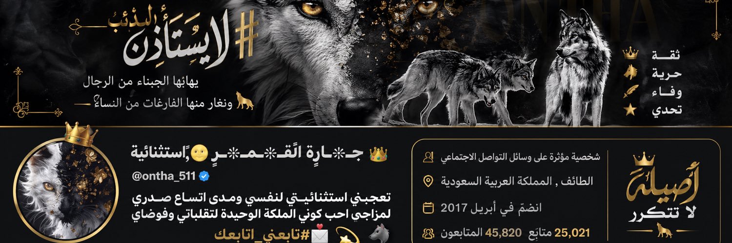 👑 جـ❊ـارٍة الًٌْقـ❊ـمـ❊ـرٍ 🌝 ,ًاستثنائية 🐺's banner