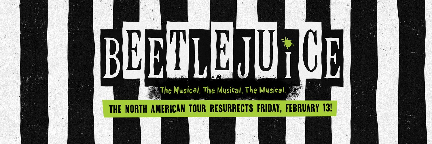 Beetlejuice on Broadway's banner