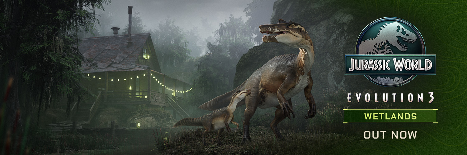Jurassic World Evolution 3's banner