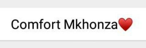 Comfort Mkhonza's banner