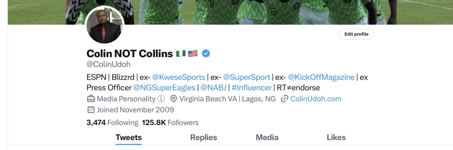 Obong Colin NOT Collins's banner