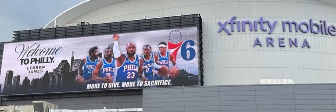 Philadelphia 76er LeBron James's banner