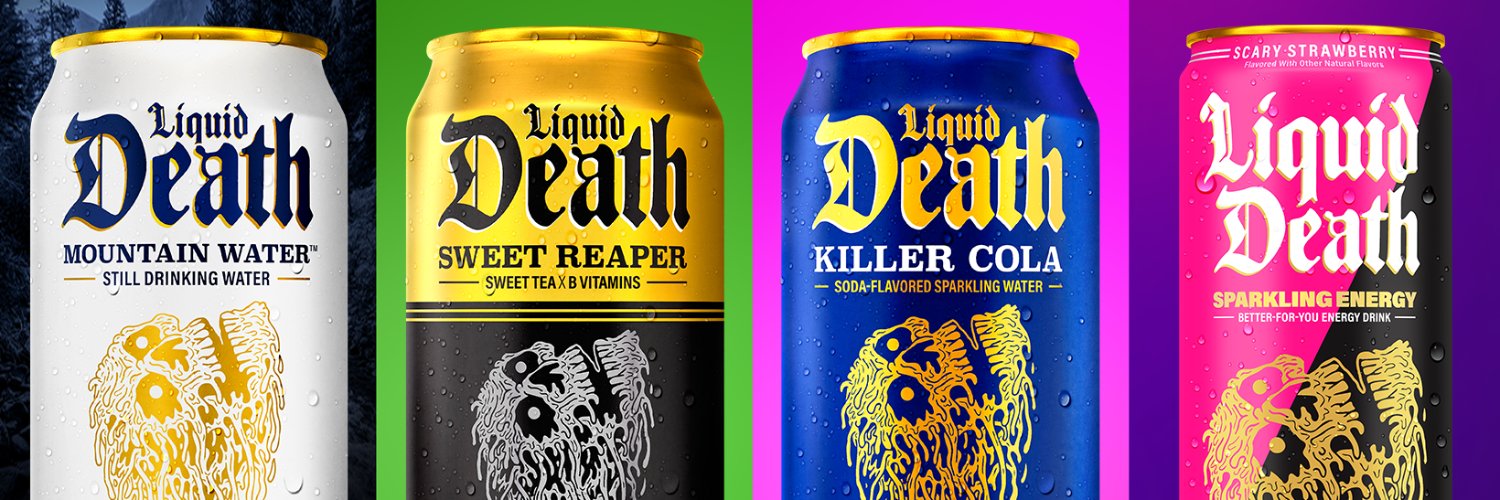 Liquid Death's banner