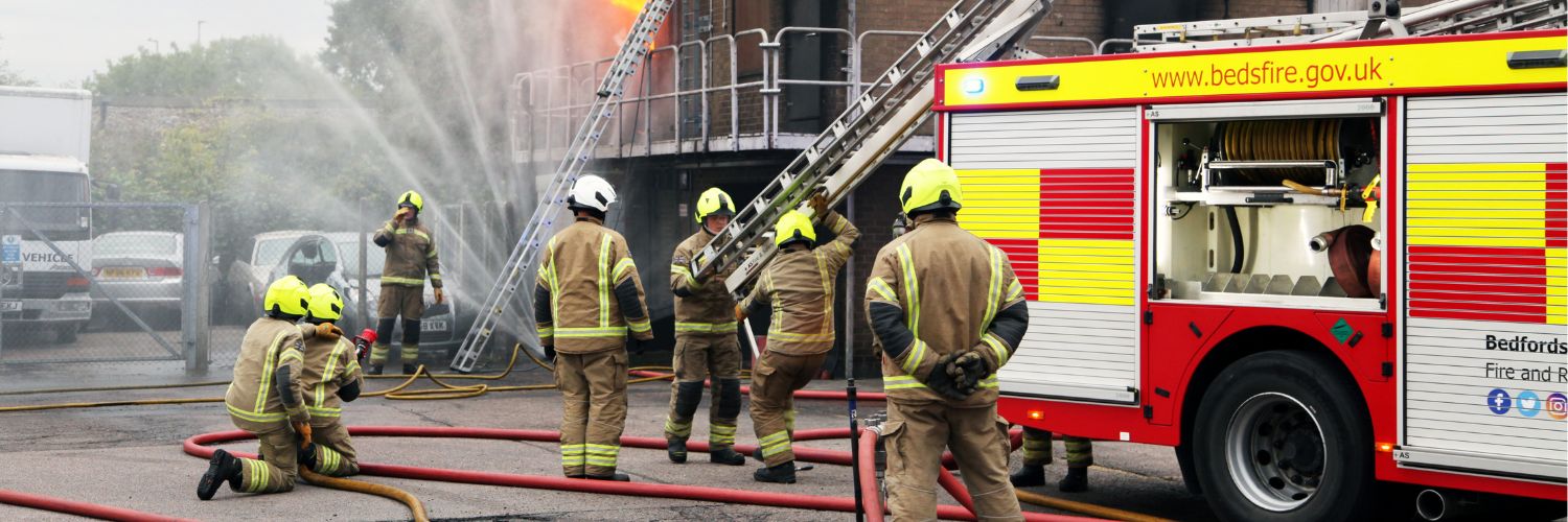 Beds Fire and Rescue's banner