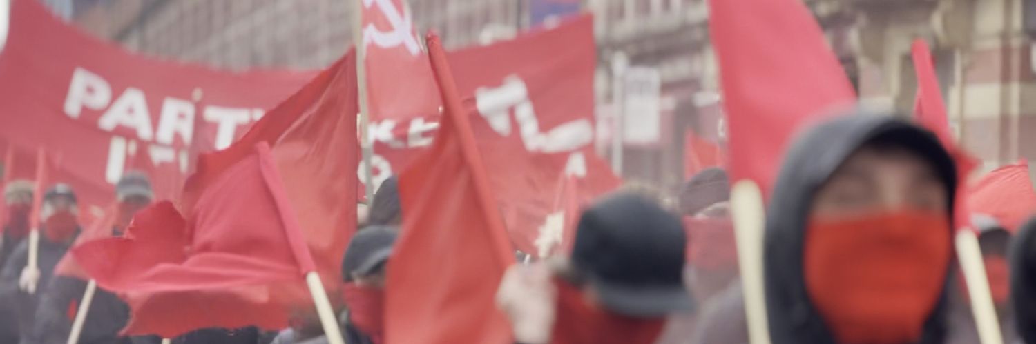 Young Communist League of Britain's banner