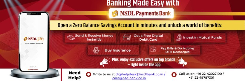 NSDL Payments Bank's banner