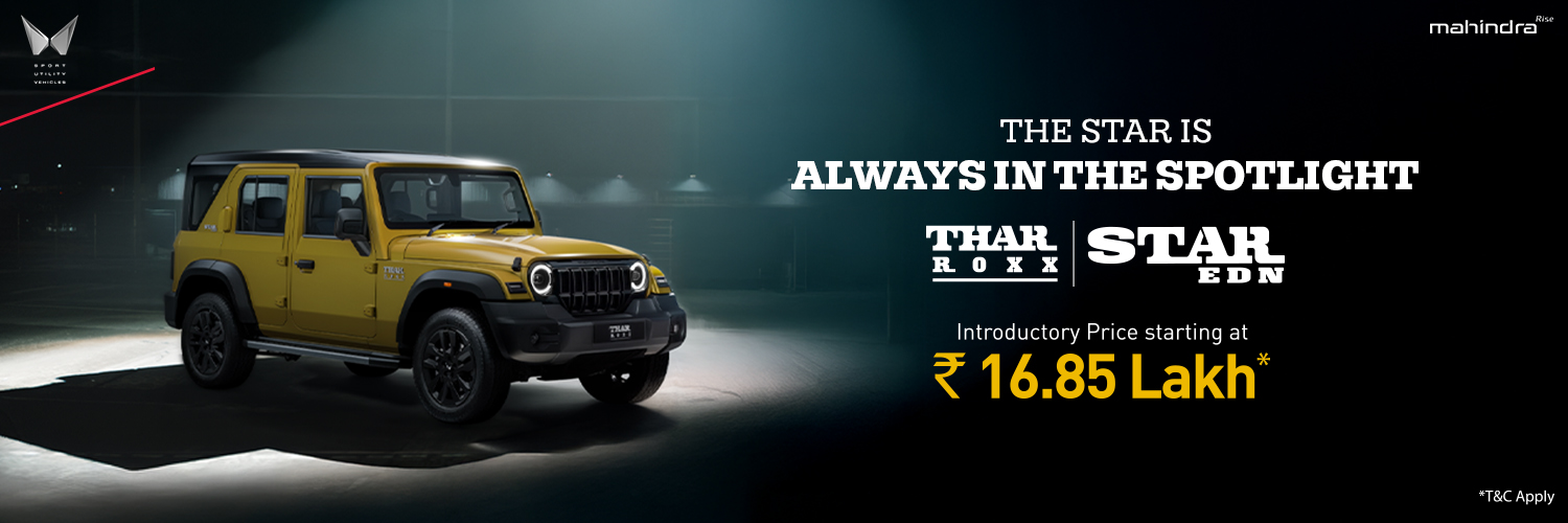 Mahindra Thar's banner