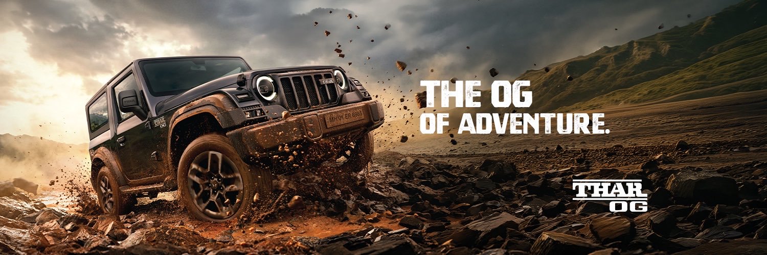 Mahindra Thar's banner