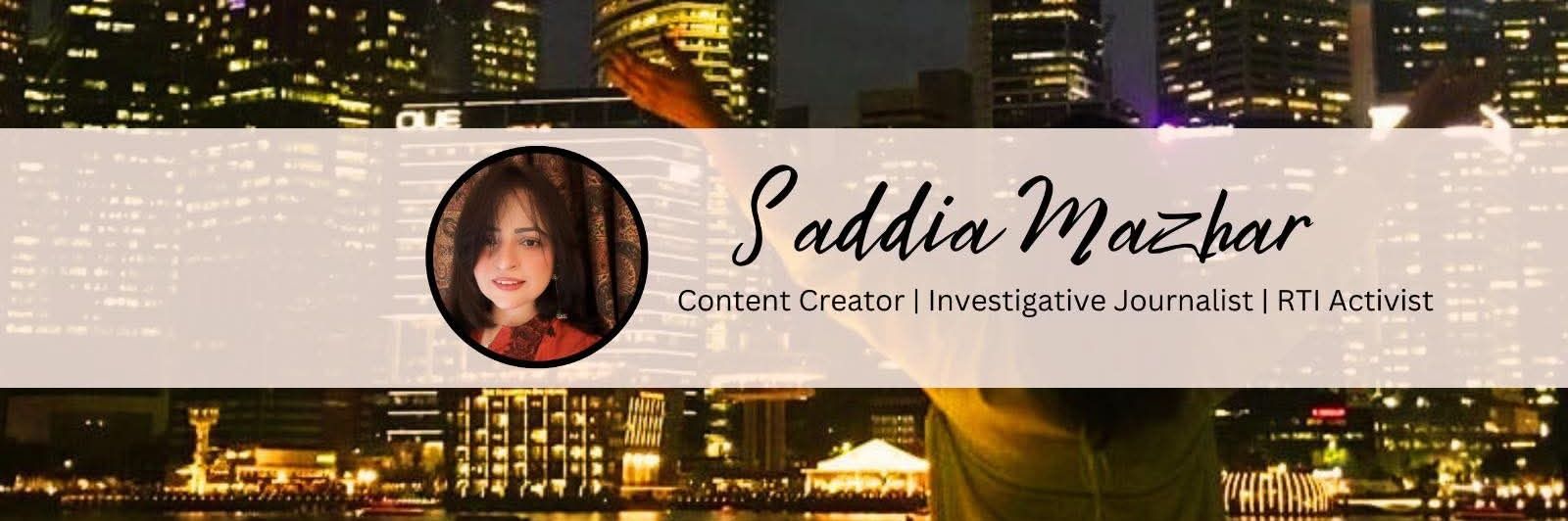 Saddia Mazhar|سعدیہ مظہر's banner