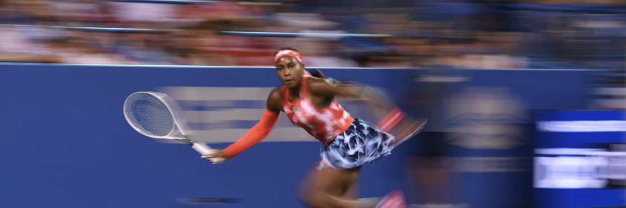 Coco Gauff's banner