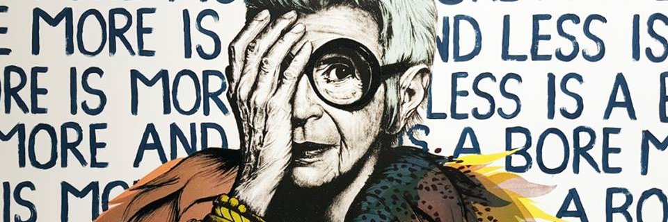 Iris Apfel's banner