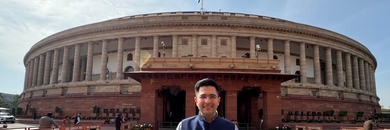 Raghav Chadha's banner
