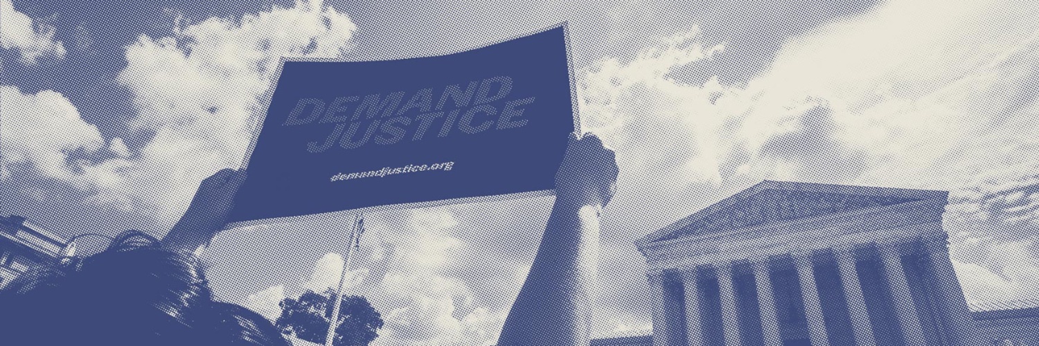 Demand Justice's banner