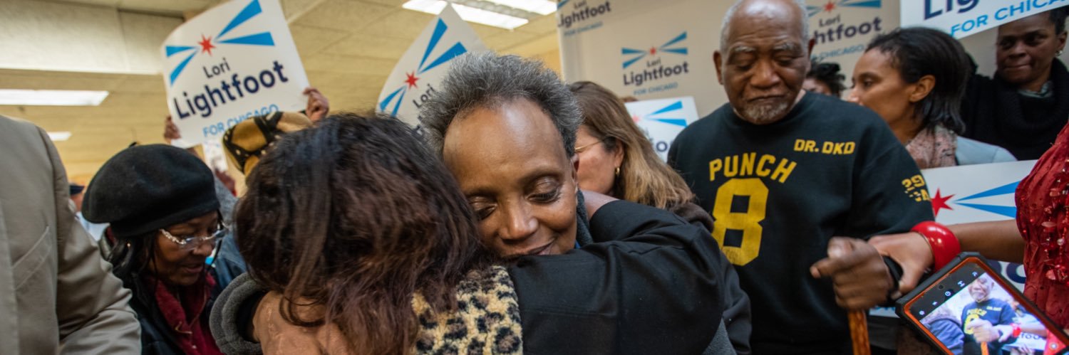 Lori Lightfoot's banner