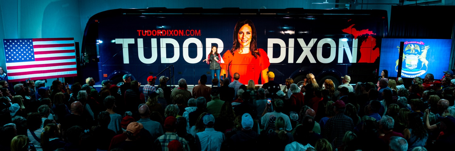 Tudor Dixon's banner