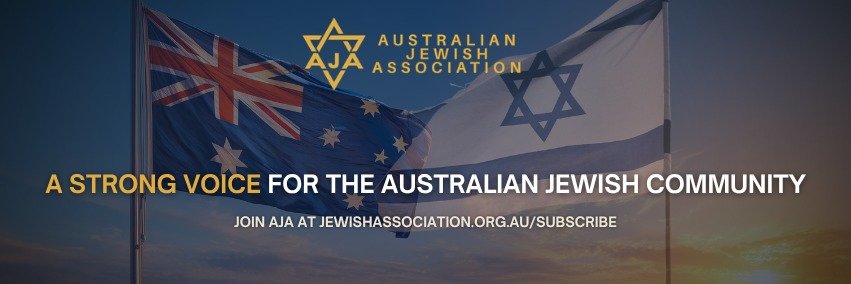 Australian Jewish Association's banner